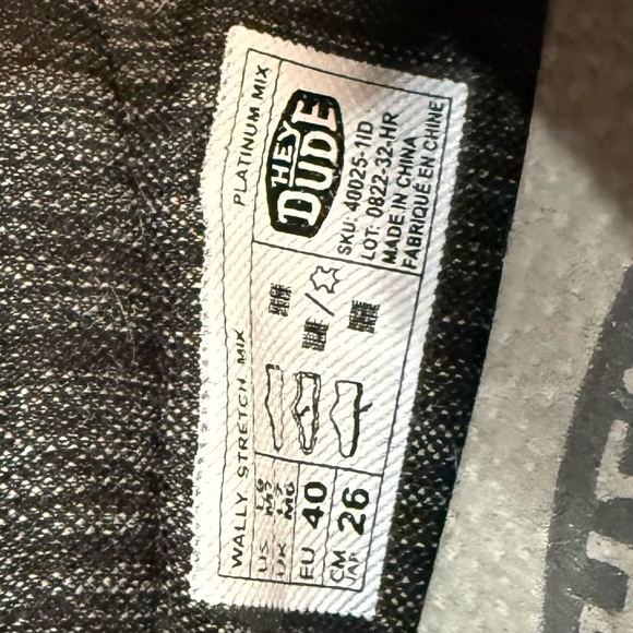 HEY DUDE Men’s WALLY Stretch Platinum Grey Casual Slip On Shoes 🌺  men 7 women 9 - Picture 5 of 6